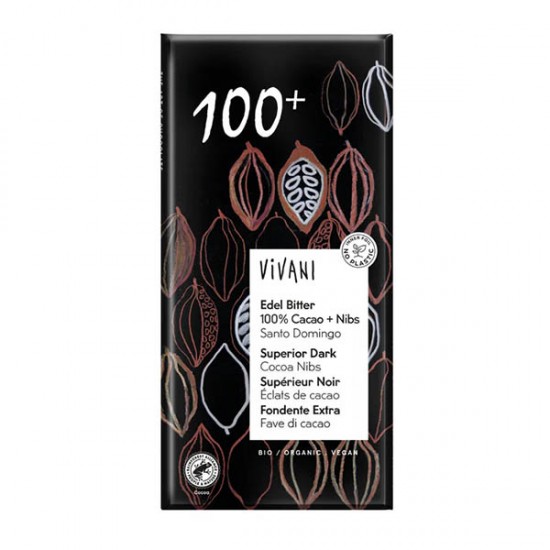 Vivani 100% Cacao Superior Dark Chocolate Bar 10 x 100g