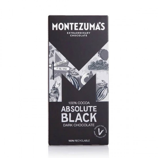 Montezuma's Absolute Black 100% Cocoa Bar 12 x 90g