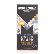 Montezuma's Absolute Black Orange and Cocoa Nibs 12 x 90g