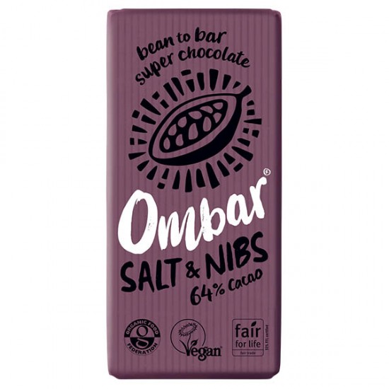 Ombar Salt and Nibs 64% Cocoa Bar 10 x 70g