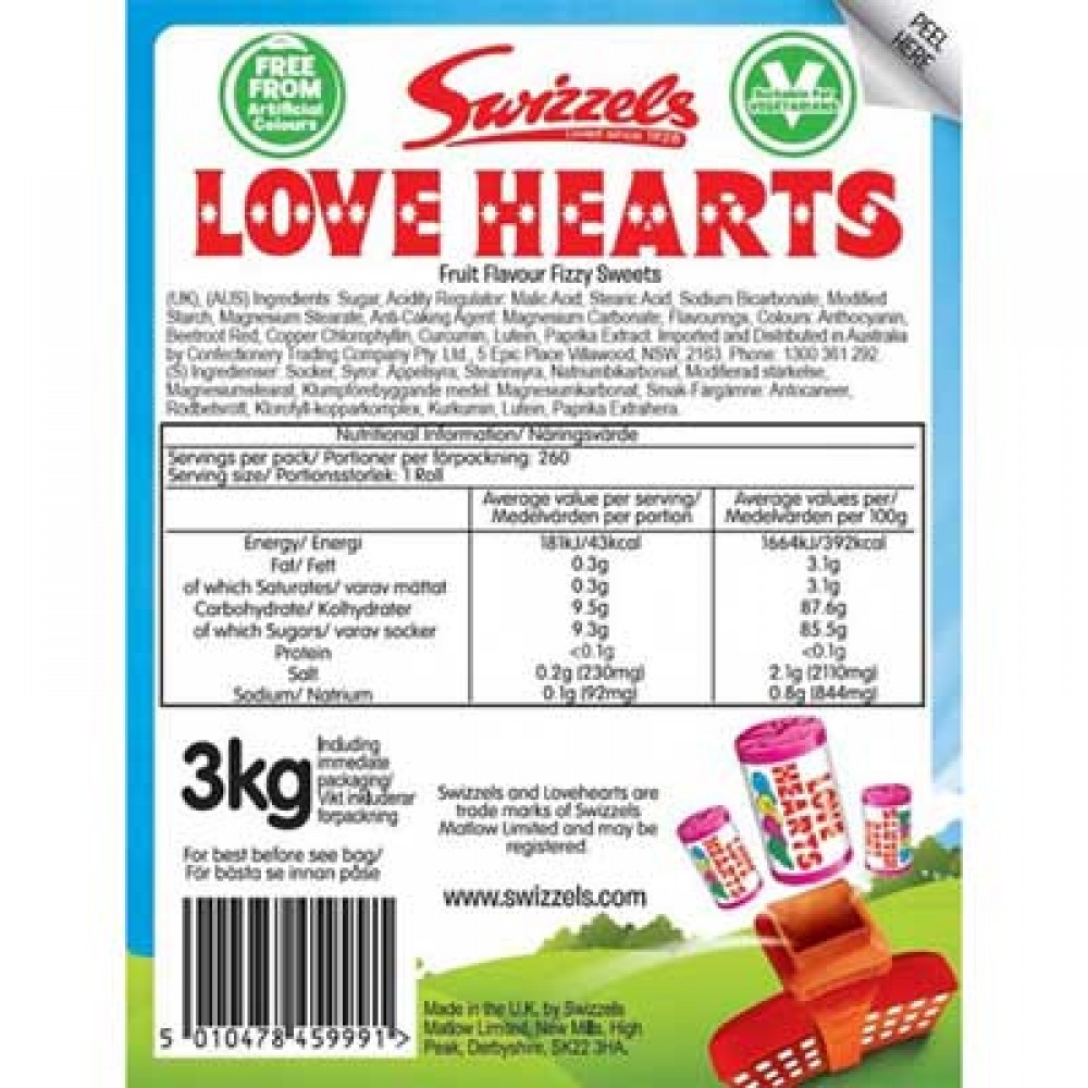 Swizzels Love Hearts Mini Rolls 3kg Planet Candy Irelands Leading Online Sweet Shop 