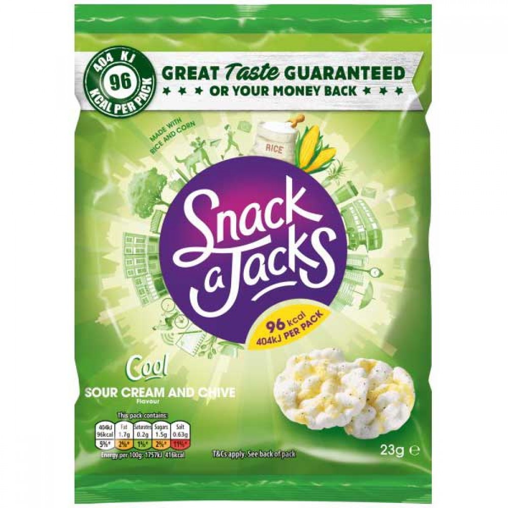 Snack A Jacks Sour Cream & Chive 24 x 23g - Planet Candy - Ireland's ...