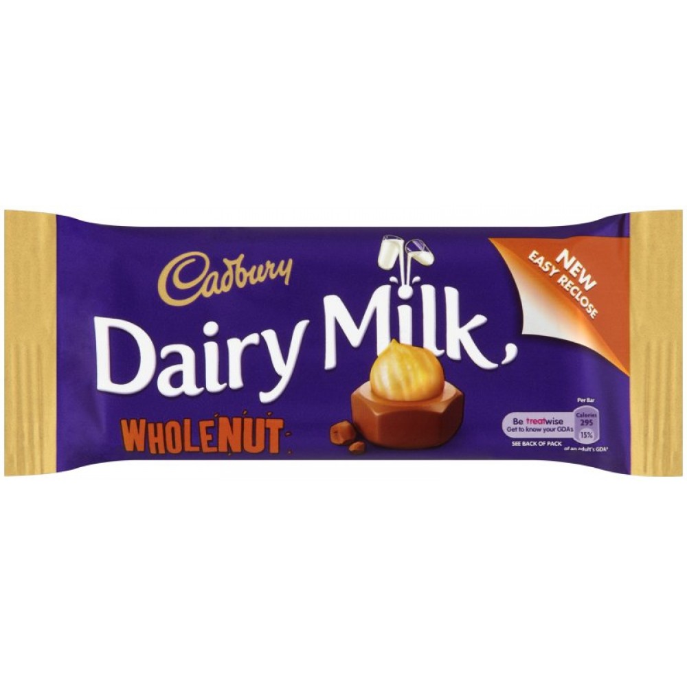 Cadbury Dairy Milk Wholenut: 48-Piece Box - Planet Candy - Ireland's ...