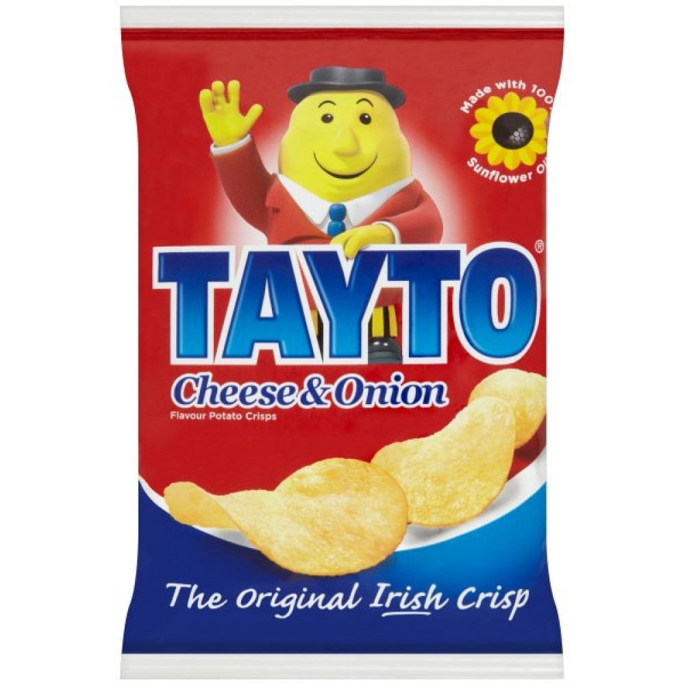 Tayto Cheese & Onion Crisps | Box of 50 x 37g - Planet Candy